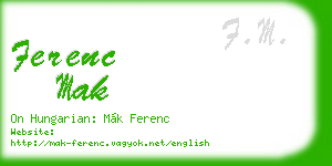 ferenc mak business card