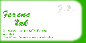 ferenc mak business card